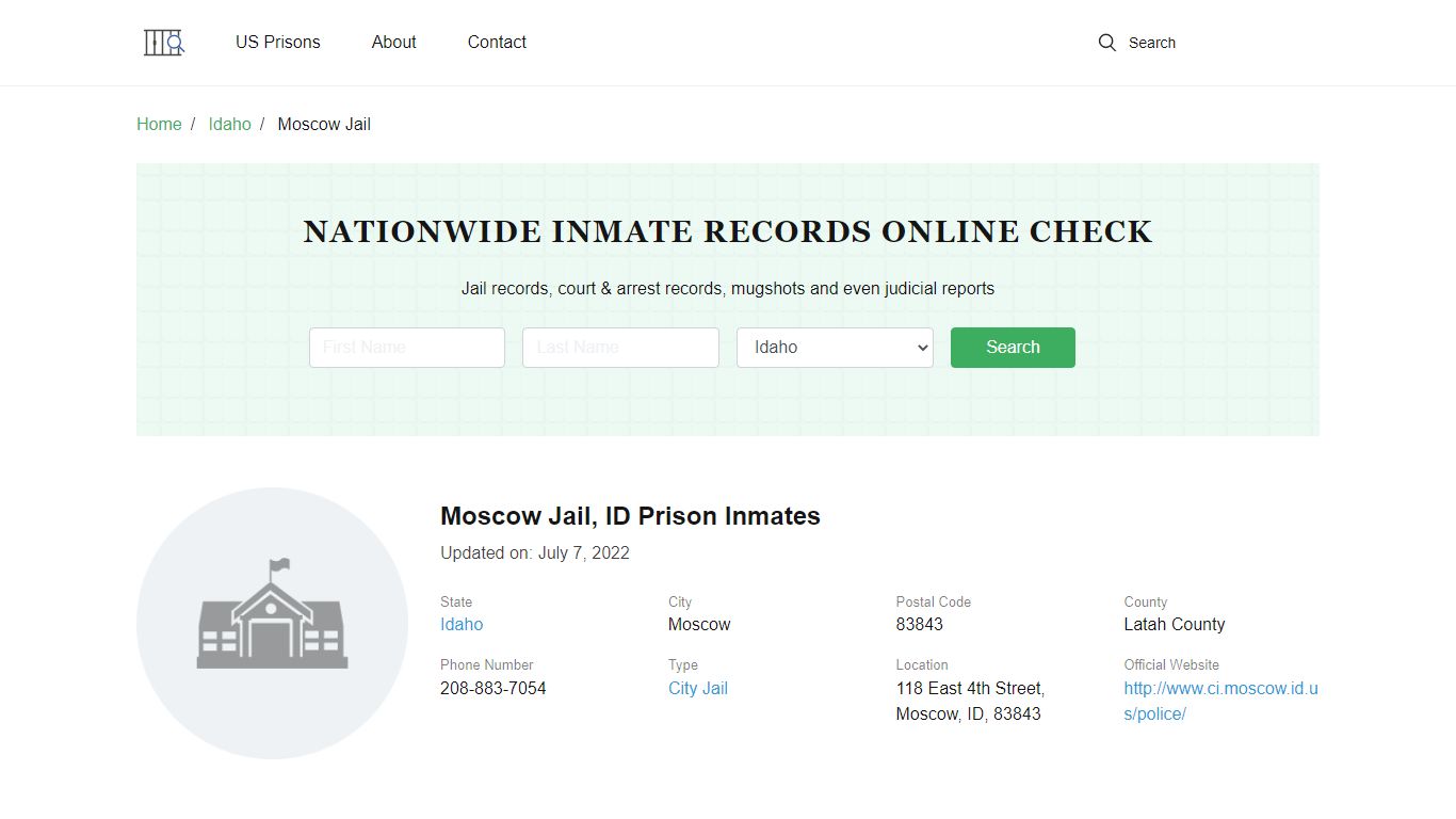 Moscow Jail, ID Prison Inmates - cellblock7.org