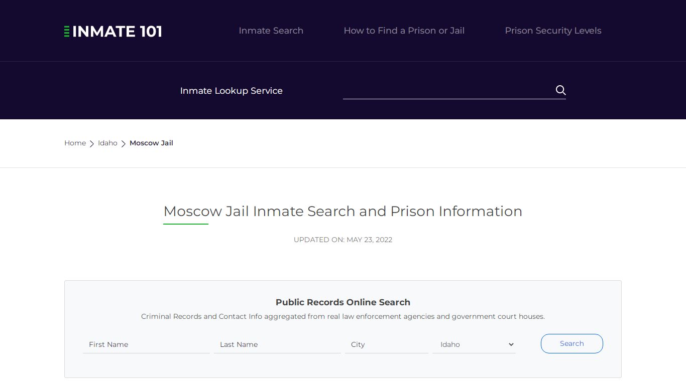 Moscow Jail Inmate Search, Visitation, Phone no. & Mailing ...