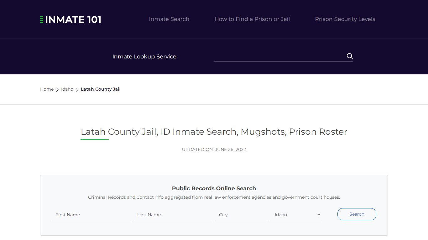 Latah County Jail, ID Inmate Search, Mugshots, Prison Roster